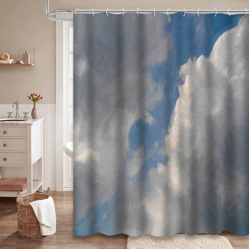 Rideau de douche avec 12 crochets, L 72 po x l 78 po