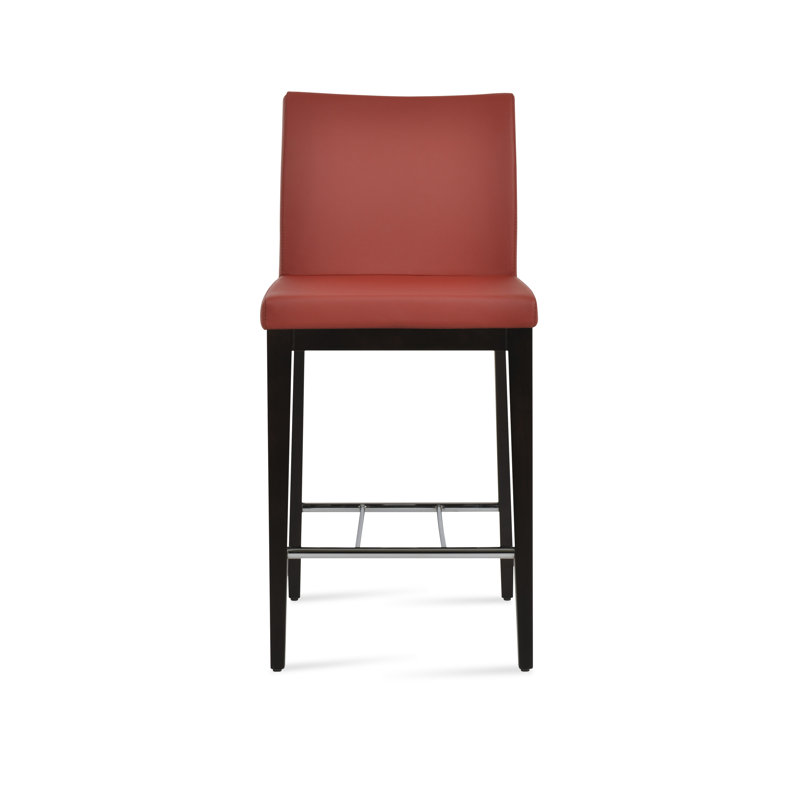 Aria Solid Wood 24" Counter Stool, Red PPM, Wenge