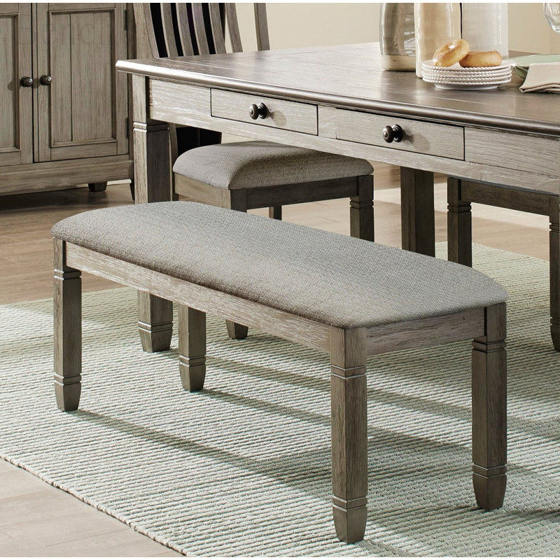 Rockdale Polyester Upholstered Bench, Gray, Gray