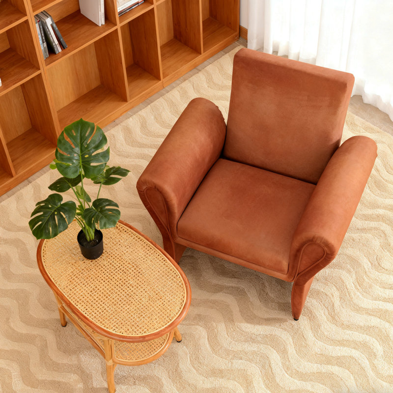 Fauteuil d'appoint rembourré moderne orange