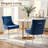 Velvet Upholstered Side Chair With Silver Legs-5490005-58014390