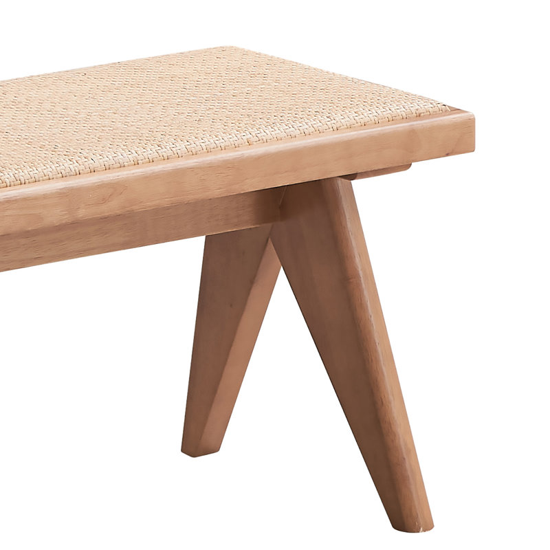 Banc avec siège en rotin Alinna