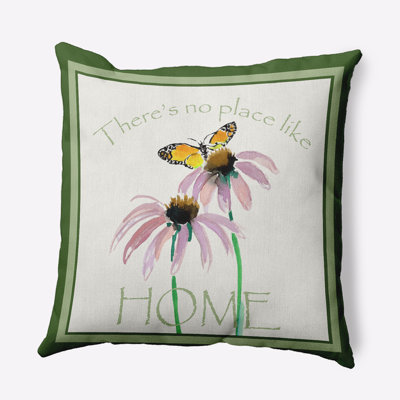 Floral Polyester Throw Pillow
