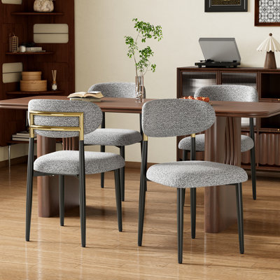 Chaise d'appoint rembourrée avec structure en métal