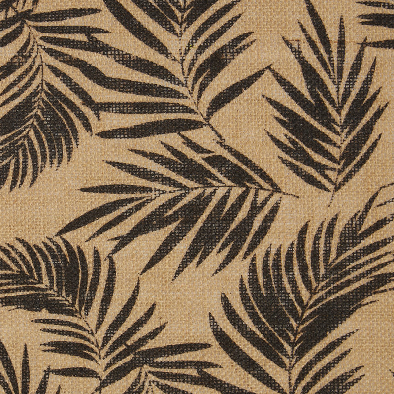 BLACK FERN PRINT ON NATURAL JUTE TABLE RUNNER 14X72