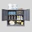 Armoire de garage en acier gris 31,17 "avec porte, rangement mural pour les cuisines, les sous-sols, les entrepôts, assemblage rapide, disposition des tablettes personnalisable en métal