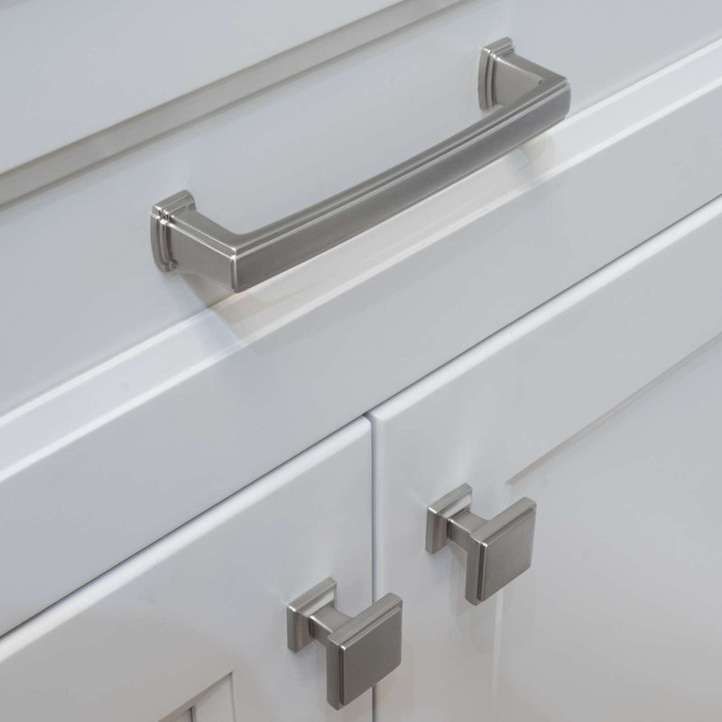 Modket 5" Center to Center Solid Kitchen Cabinet Handles Pulls (Set of 10), Brushed Nickel