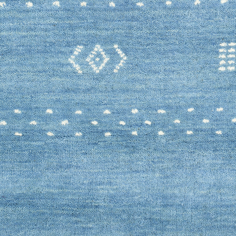 Simi Hand Knotted Cotton/Wool Southwestern Area Rug, Blue, Rectangle 8' x 10'