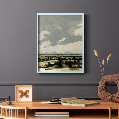 «Pink Hazy Sky I», reproduction encadrée - bois massif