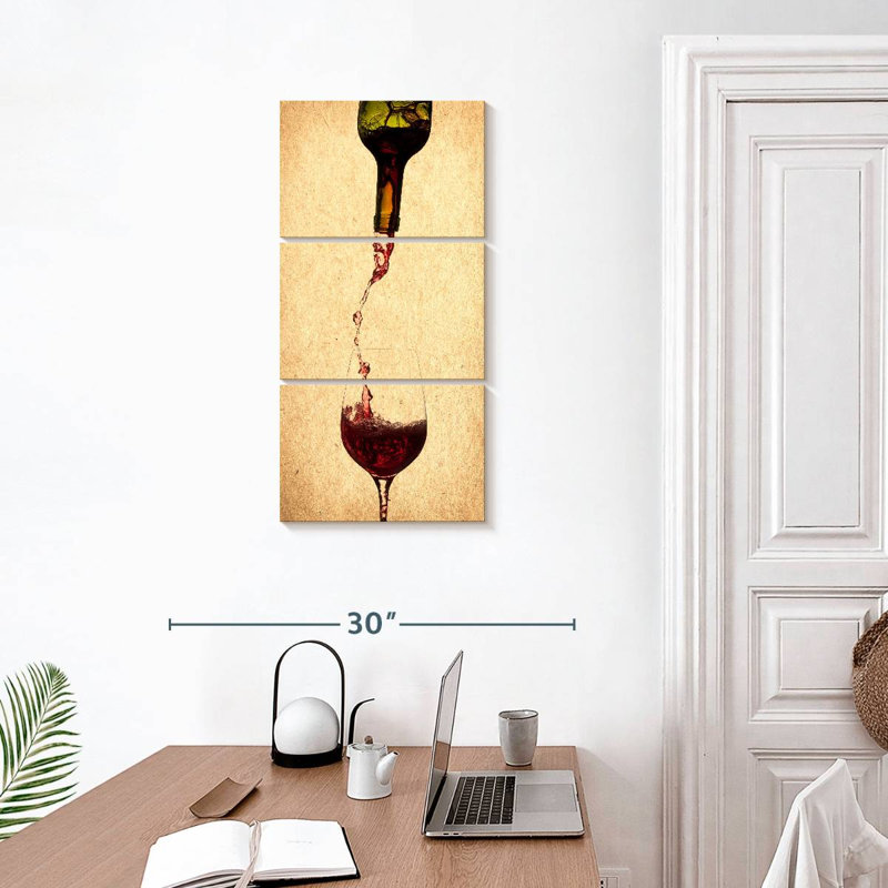 «Versing Wine», reproduction sur toile, H 15 po x l 32 po x P 1,25 po