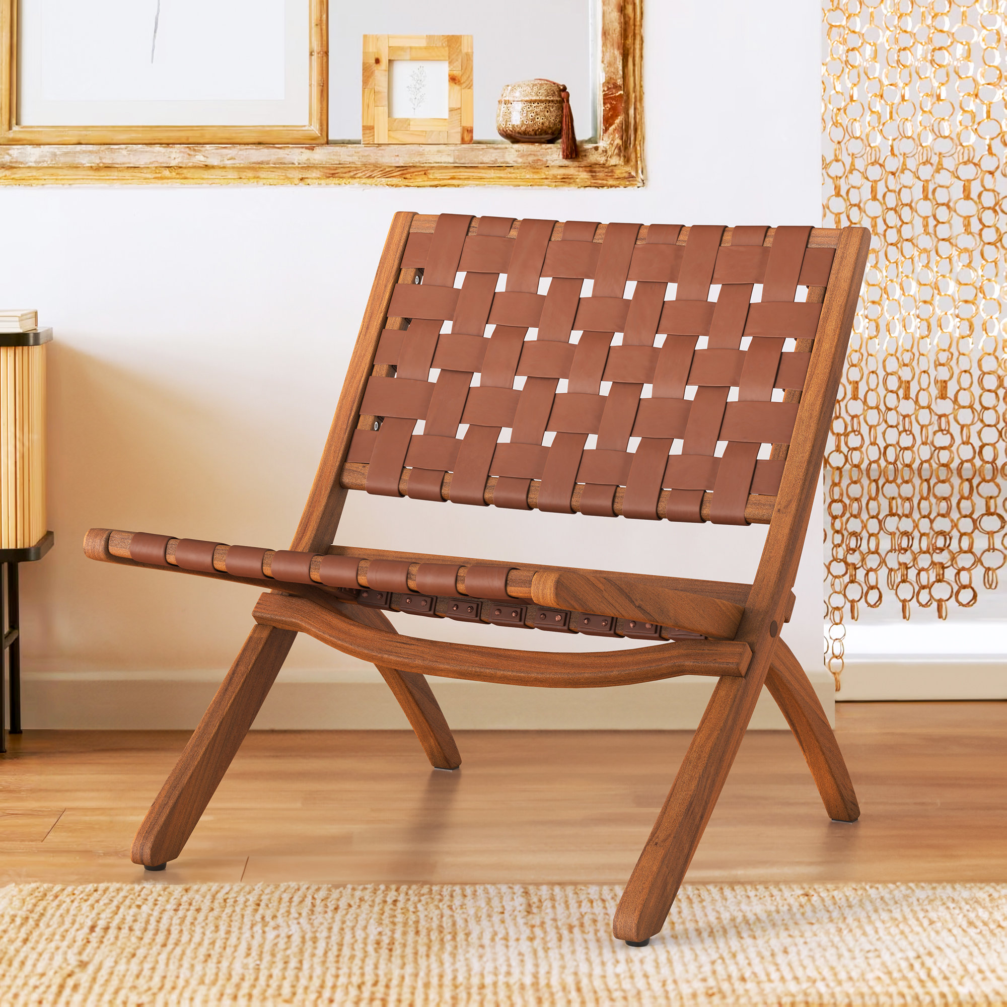  WELL-STRONG Folding Living Room Chair, Faux Fur