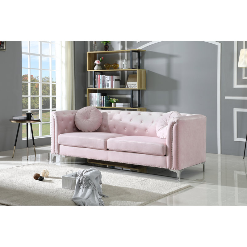 Soho Upholstered 83'' Sofa, Pink