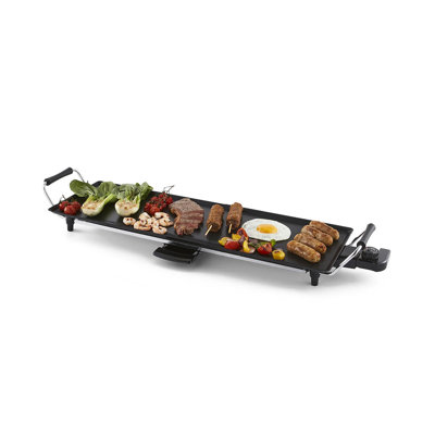 Geepas 23.5cm W x 70cm D Portable Single Burner Flat Top Electric Grill