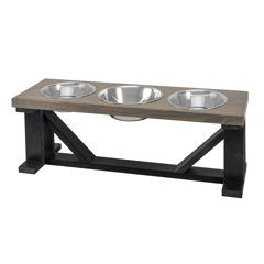 Pet Feeding Station With 3 Bowls Triple Small Dog Feeding 