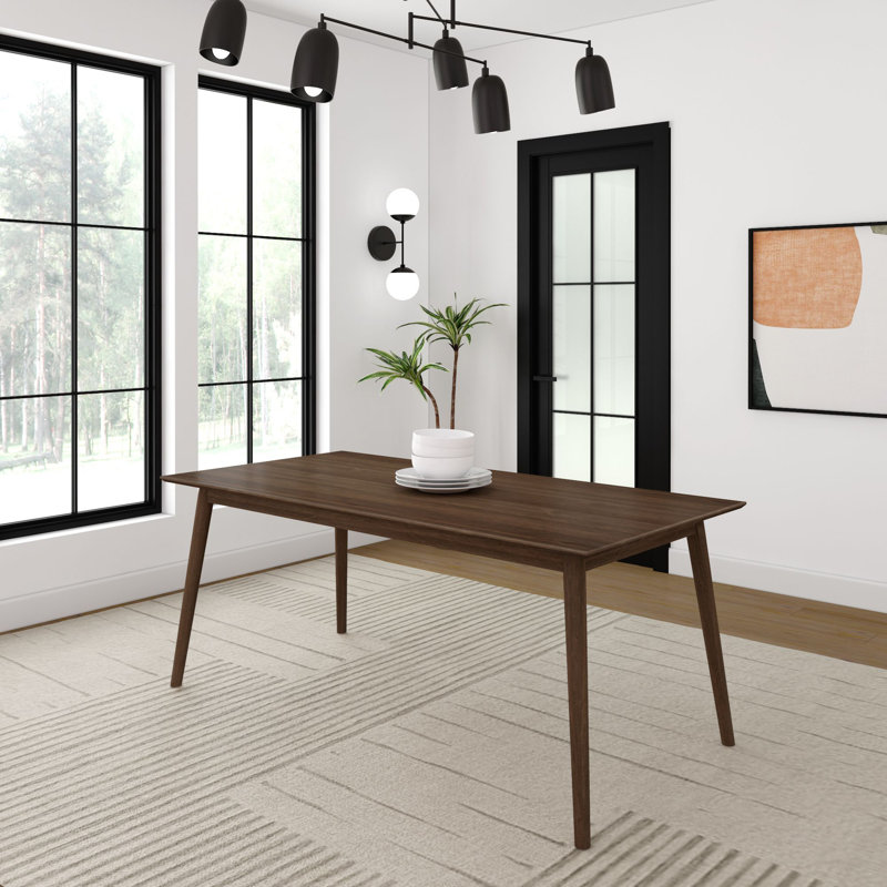 Leaford Solid Wood Dining Table, Walnut