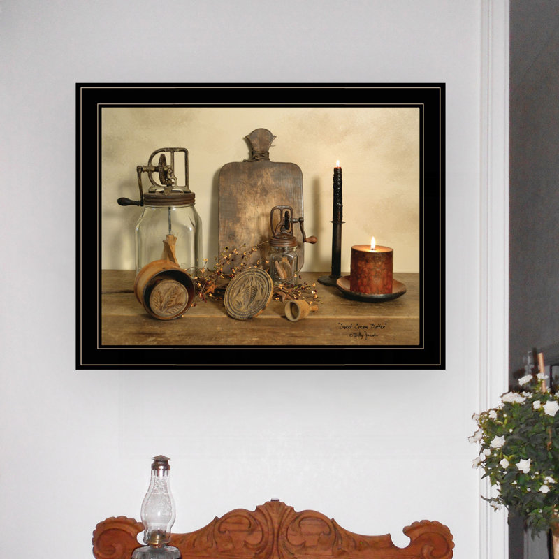 «Sweet Cream Butter» par Billy Jacobs, reproduction encadrée prête à accrocher, cadre noir, 21" H x 27" W x 1" D, Black