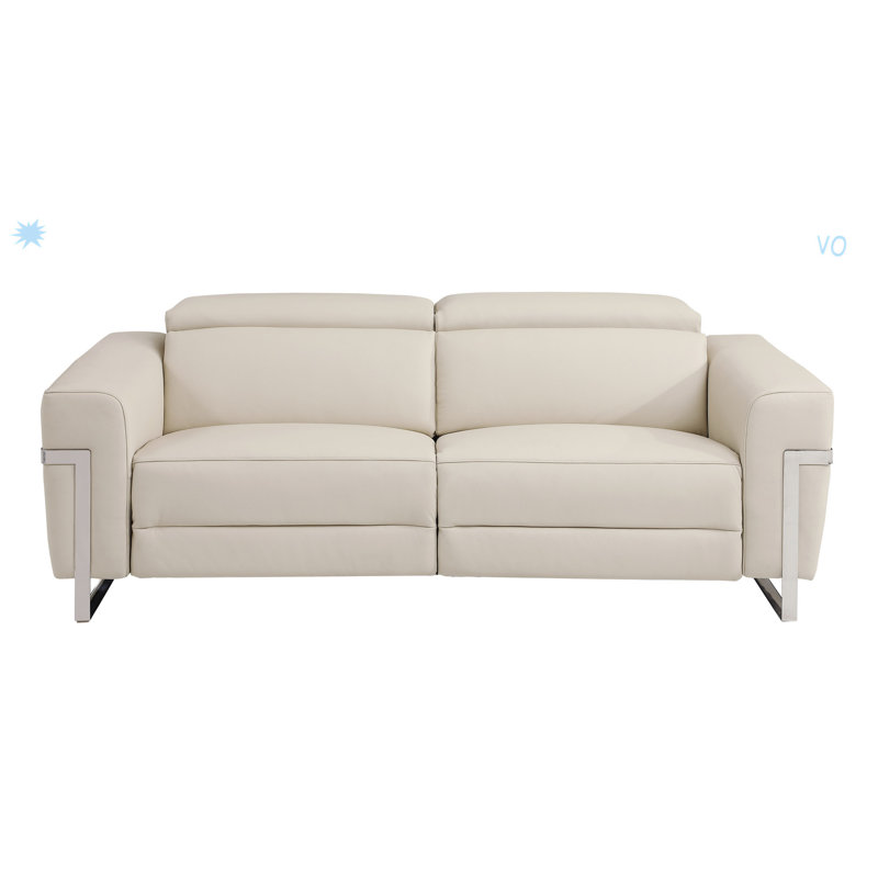 Cuir grainé avec fauteuil inclinable Global United, Beige
