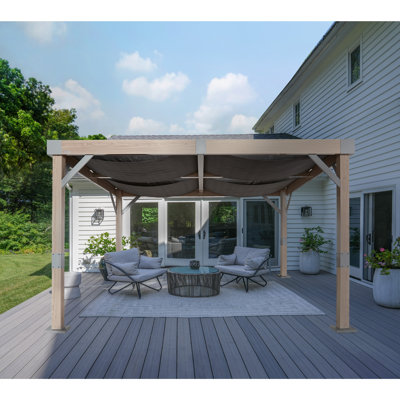 Sojag Fontana Wood Finish Aluminum Frame 10 x 12 ft Pergola -  500-9169799