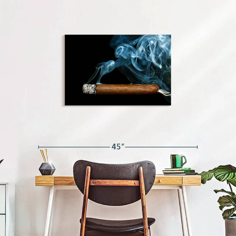 Senne Cigar With Smoke, 20" H x 30" W