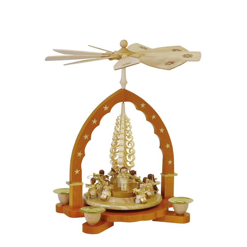 Pyramide en bois richard glaesser ange musiciens
