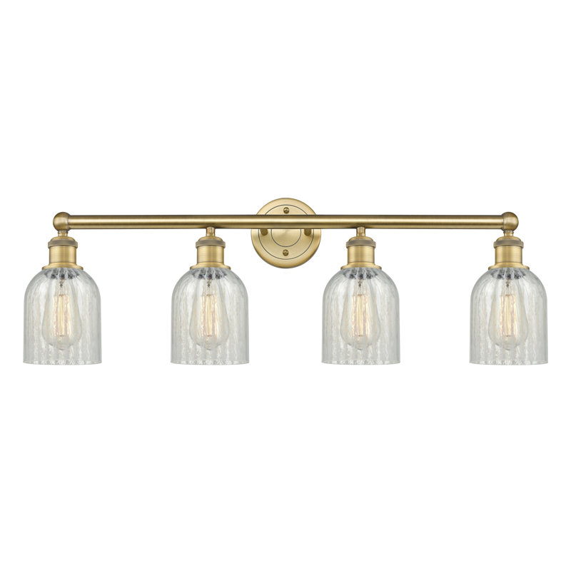 Reiko 4 - Light Dimmable Vanity Light, Mouchette, Brushed Brass