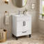 Meuble-lavabo moderne avec lavabo, 2 portes, 1 grand tiroir, charnières à fermeture douce, poignée en métal et pattes pour un montage facile-2135398-2135402