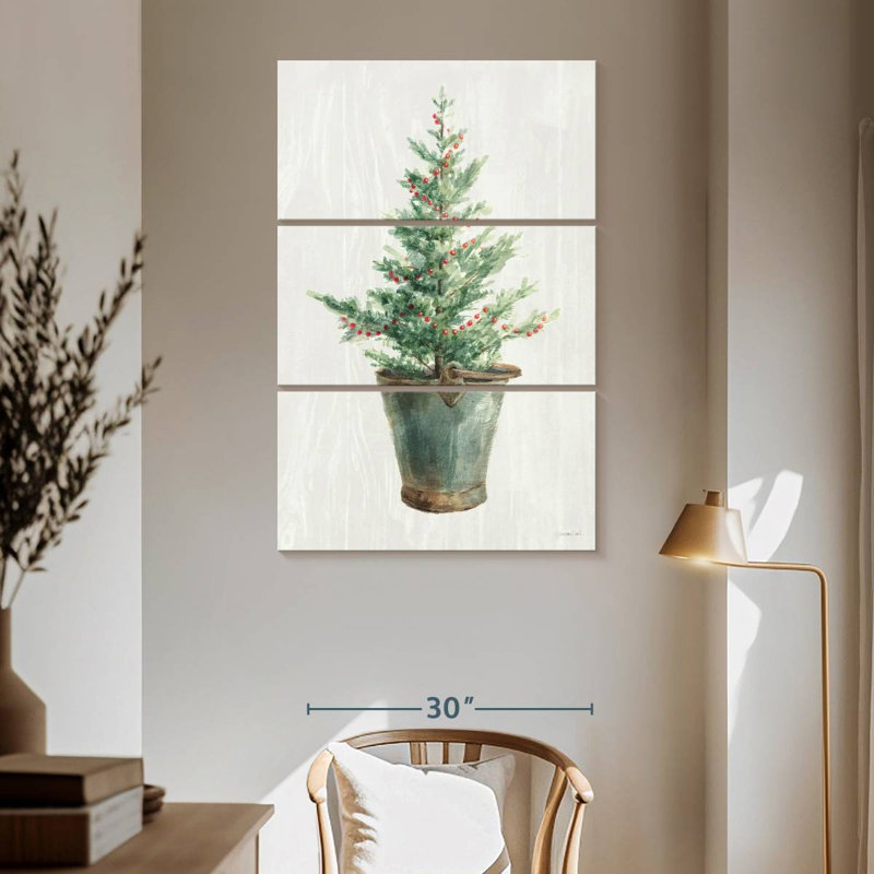 White And Bright Christmas Tree I, 65" H x 42" W