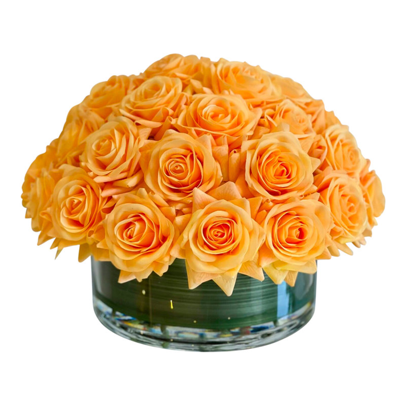 Arrangement d'hortensias dans un vase, Orange