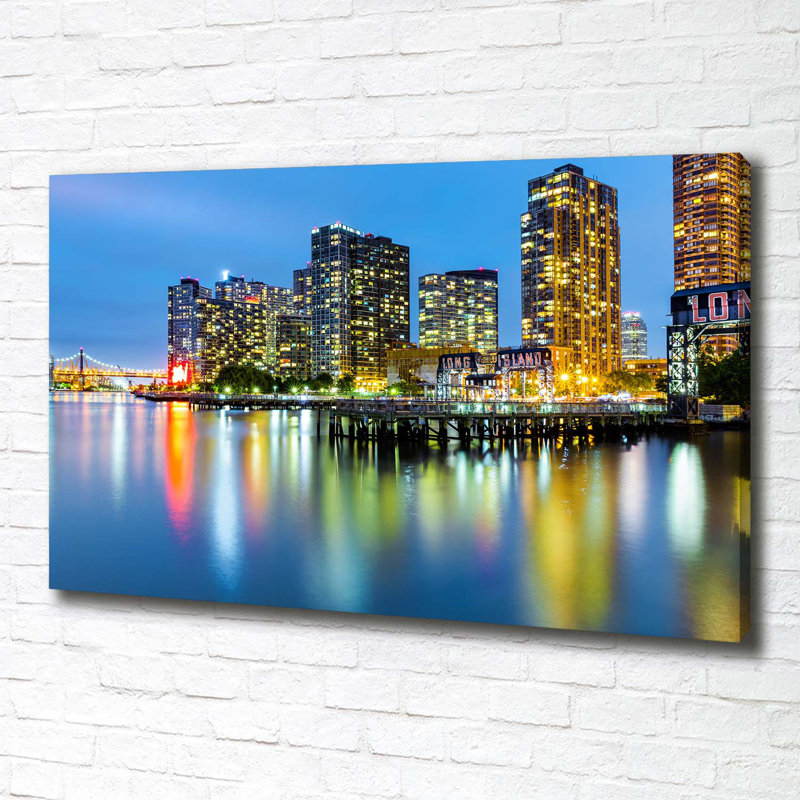 New York By Night - Wrapped Canvas Print