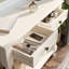 Console en bois avec 2 tiroirs et tablette inférieure
