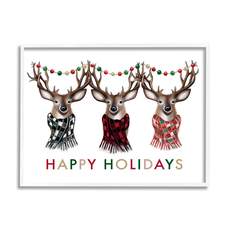 Joyeuses Fêtes Noël, H 16 po x l 20 po x P 1,5 po, Giclée encadrée blanc bord de mer