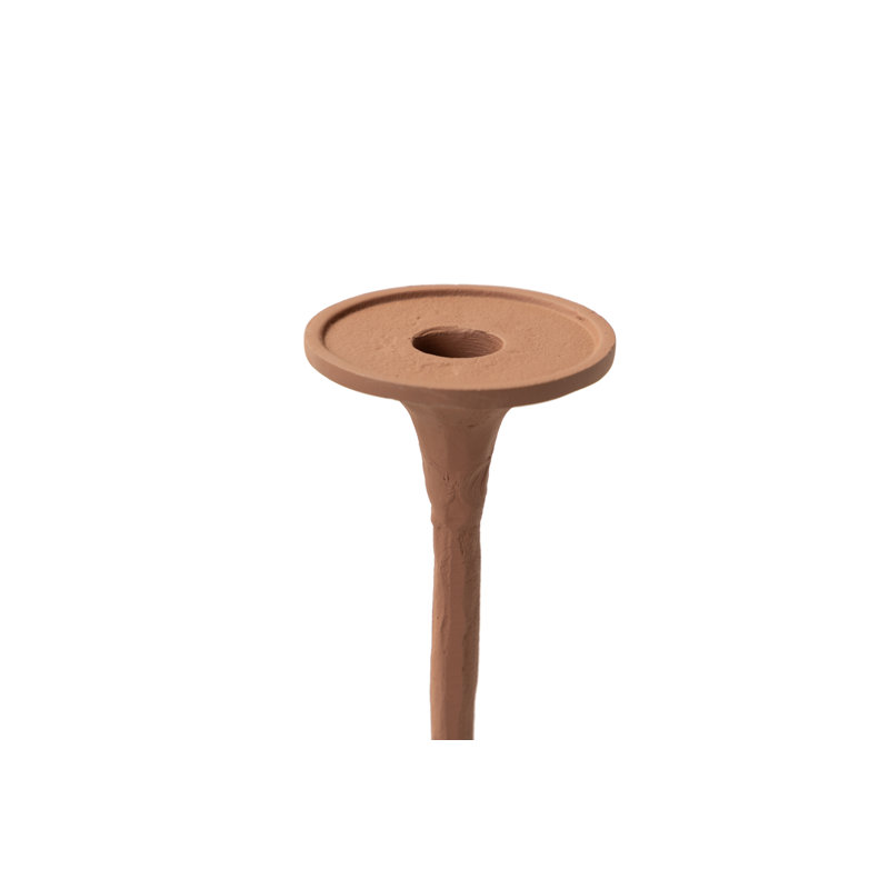 Aluminum Tabletop Candlestick, Orange, 30cm H x 14cm W x 14cm D