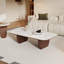 Table basse 51,2 po rectangulaire en bois avec plateau en faux marbre, table double couche-1489400702-1498810678