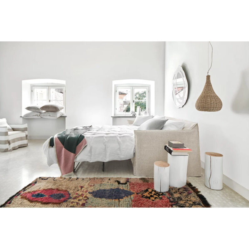 Log Side Table, 16.54" H x 8.66" W x 8.66" D, White