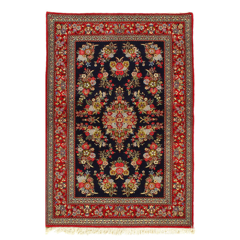 Mettie Oriental Area Rug in Dark Blue