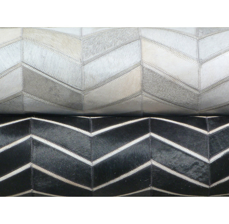 Natural Hide Cowhide Chevron Area Rug, Rectangle 11'6" x 14'6"