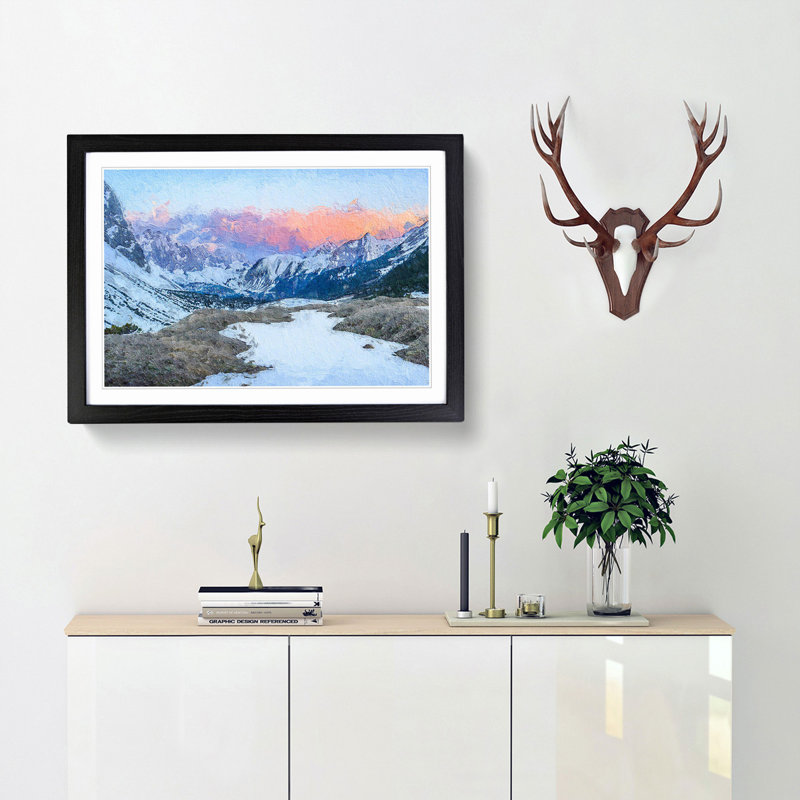 Towards the Mountain - Picture Frame Painting Print, 27cm H x 36cm W x 2cm D, Black Framed