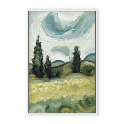 Nature Inspired Whirlwind Dreams: Abstract Swirls Of Hills And Cloudy Skies