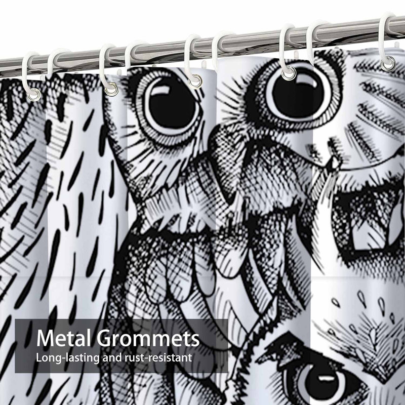 Rideau de douche Owls, L 72 po x l 78 po