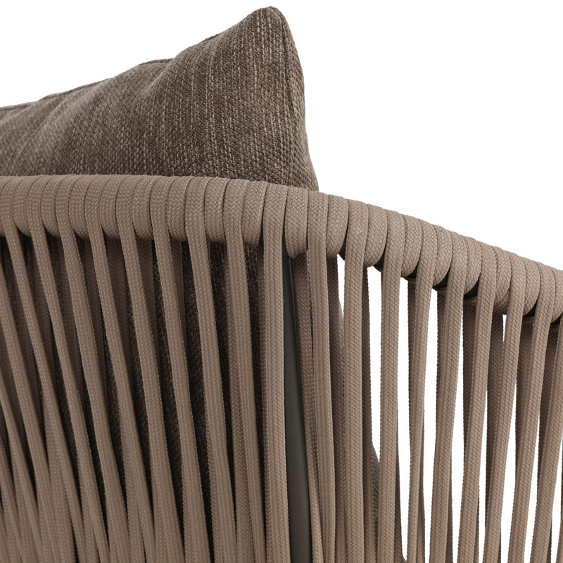 Porto Outdoor Lounge Chair, Olefin, Ellor Brown Cushion/Bronze Frame