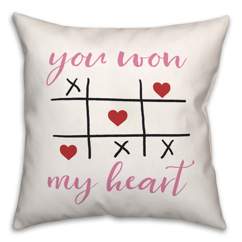  Housse et insert de coussin carré Won My Heart, 16 po x 16 po