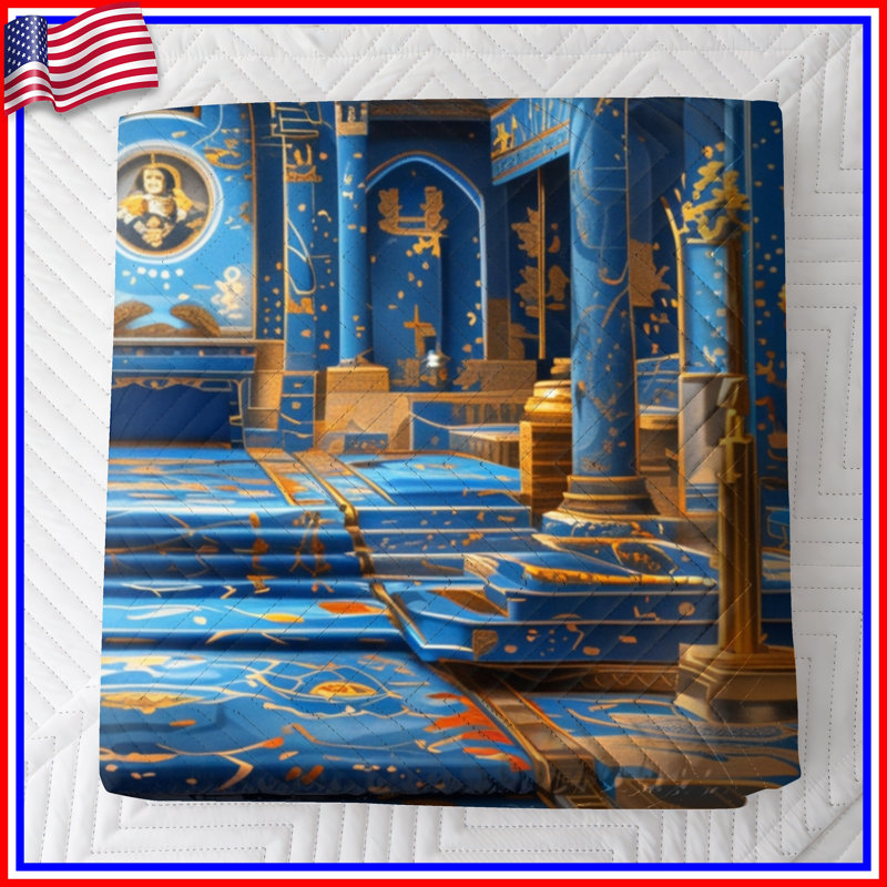 Opulent Blue Interior Quilted Bedspread All Sizes, King