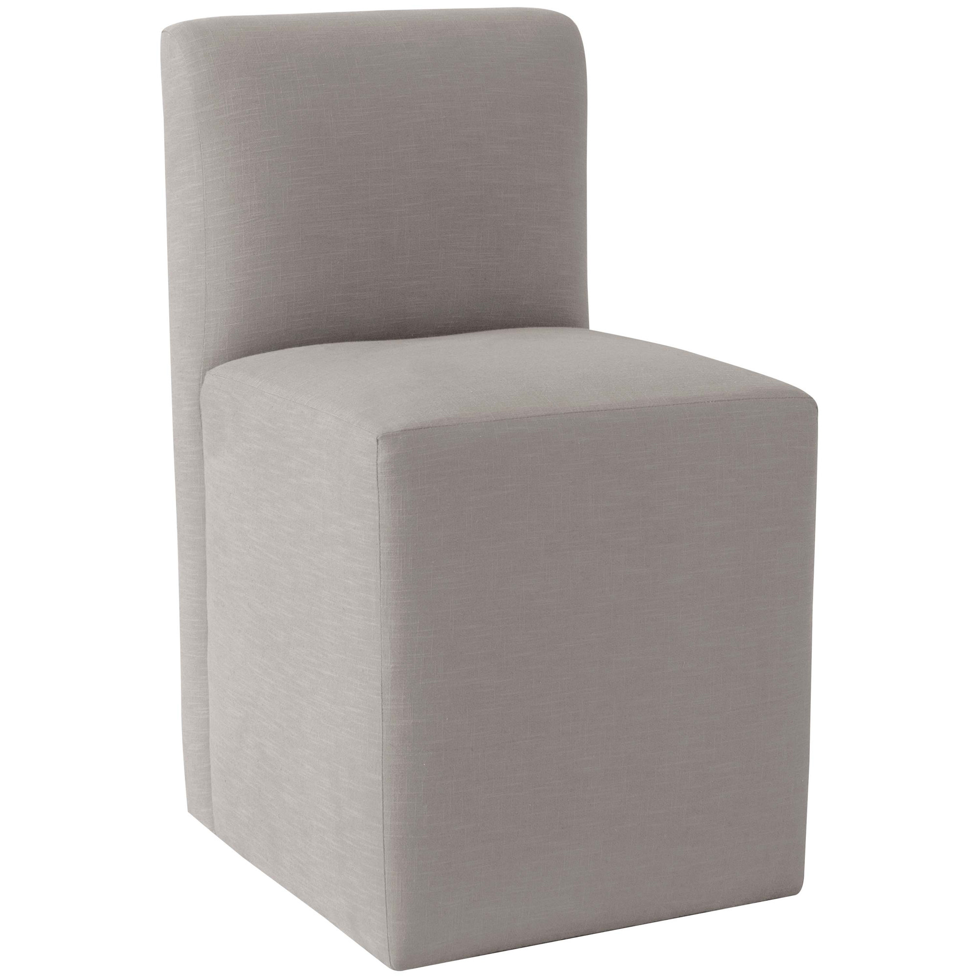 Mendy Upholstered Parsons Chair, Classic Grey Linen