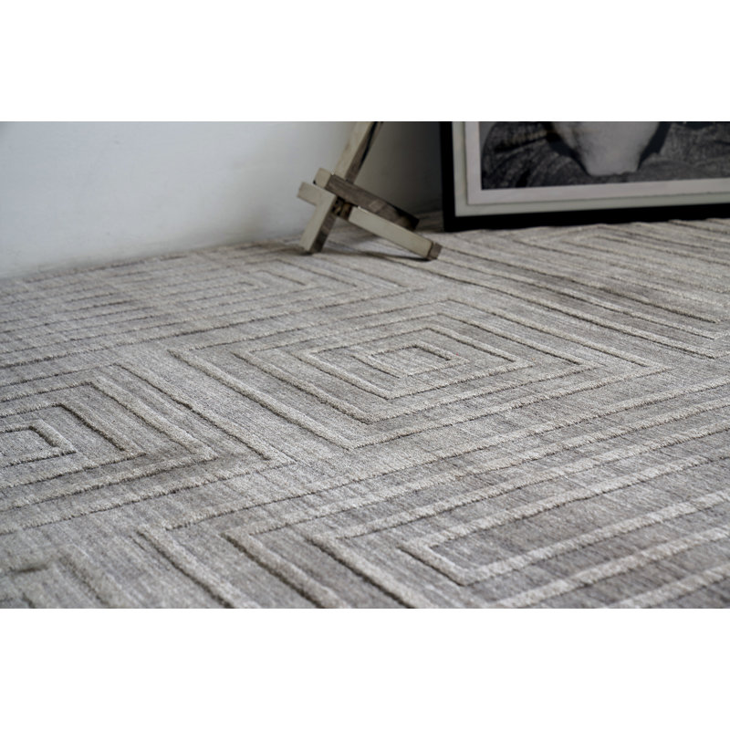 Castelli Geometric Area Rug in Gray, Rectangle 9' x 12', Gray