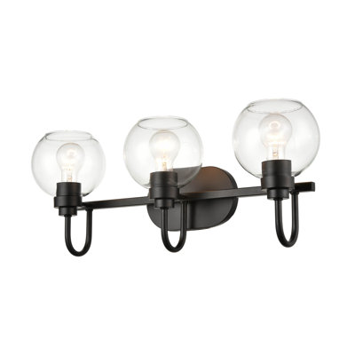 Éclairage pour meuble-lavabo noir mat à 3 lumières Fyffe