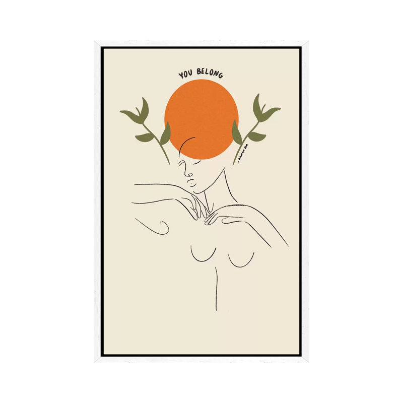 You Belong by Danica Gim - Print on Canvas, 66.04cm H x 45.72cm W x 3.81cm D, White Framed