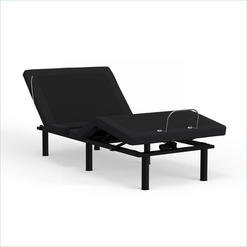 Extra-Long Twin Adjustable Bed Base Zero Clearance Metal Construction Soft Gray with Voice Command