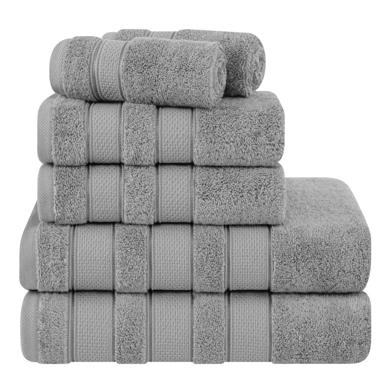 Ensemble 6 serviettes de bain Karani, Gris Rockridge