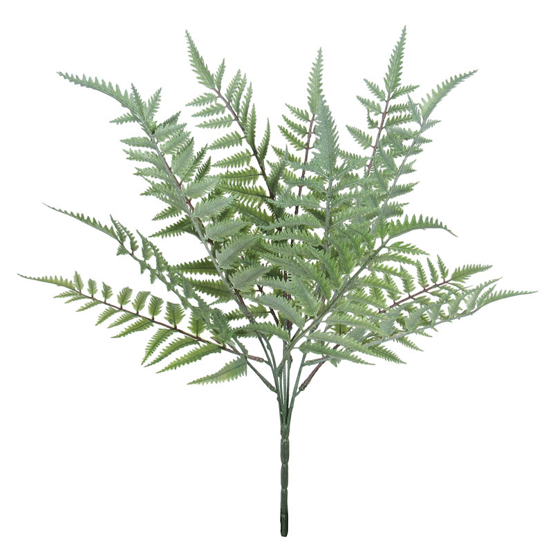 Buisson de feuilles de fougère artificielle 20 po, Vert givré