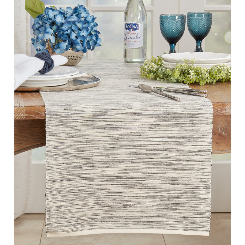 Gray Cotton Classic Design Table Runner